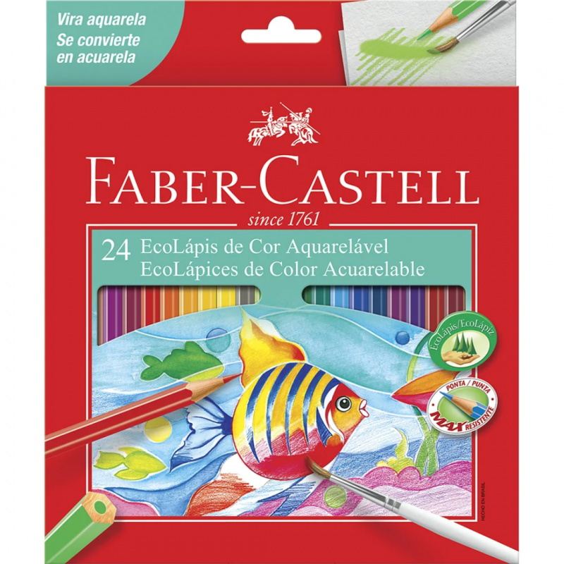 LAPIS DE COR ECOLAPIS AQUARELAVEL 24 CORES